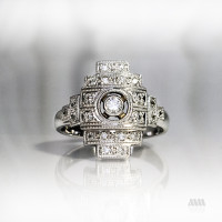 Prsten s brilianty - Art Deco