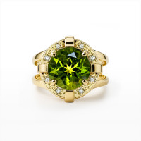 Prsten s olivínem a brilianty - Gemma Viridis Prsten s olivínem a brilianty - Gemma Viridis
